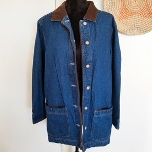 Cabin Creek Denim Corduroy  Oversized Chore Coat